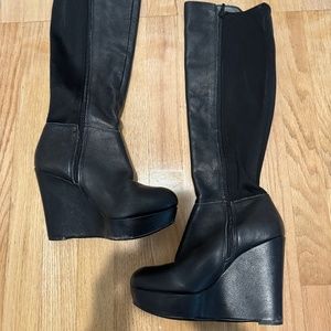 Aldo Black Platform Boots Size 7.5